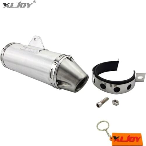 XLJOY 38mm Exhaust Muffler T4 style Clamps included For 125cc 140cc 150cc 160cc 190cc CRF50 KLX110 Pit Dirt Bike