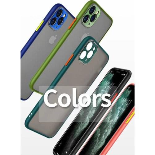 Colorful for Iphone12 Max Pro Mini Shockproof Full Lens Protection Case Frosted Cover IP 11 X XS XR 7 8Plus Soft Translucen Case