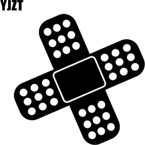 YJZT 15*15CM Fun JDM BAND AID Covering Scratch Decals Car-styling Car Sticker Black/Silver Vinyl S8-1466