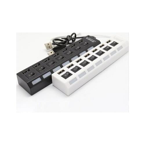 7 Port 2.0 USB Charger Rapid Charging Station Desktop Travel Hub Connectors Extension Socket Platooninsert Computer Peripherals