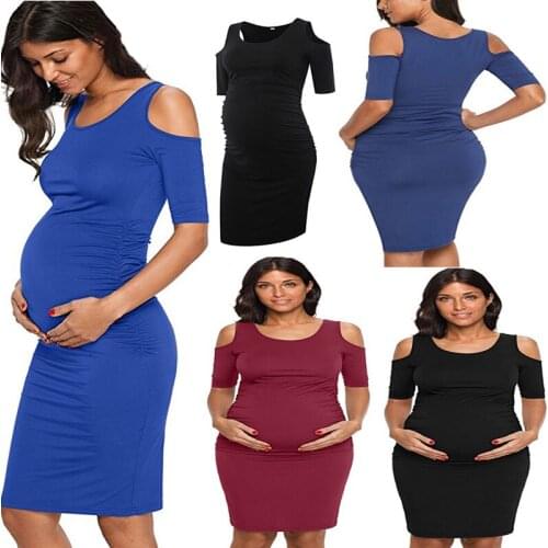 Women Biank Maternity Dress Female Fashion All-Match V-Neck Sexy loose Big Tie-dyed Striped Braces dress Pregnant Women Clothes