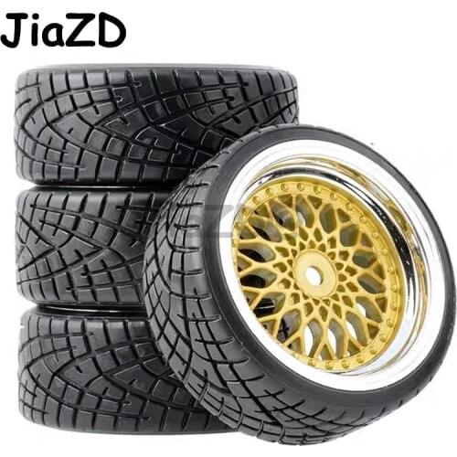1/10 Flat Car Drift Tires Tyre and 12mm Hex Wheel Rim For HSP HPI HH0232 1:10 Model On Road RC 12mm Hex Accessory
