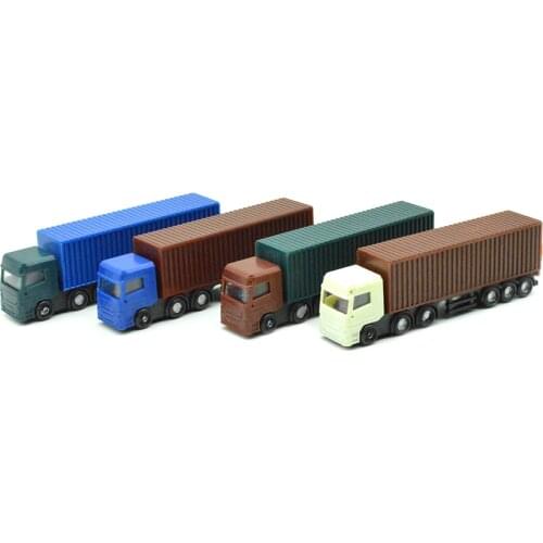 Color Container Model Car Toys 1/100 Ratio Mini Miniature Landscape Sand Table Simulation Transportation Decoration ABS Plastic