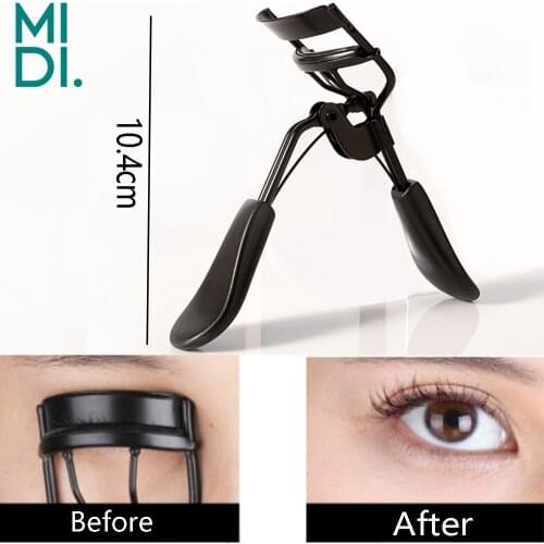 1 pc Black Protable Eyelash Curler No Hurt Long-lasting Curling Eyelashes Curler Tweezers Curved Handle Eye Beauty Cosmetic Tool