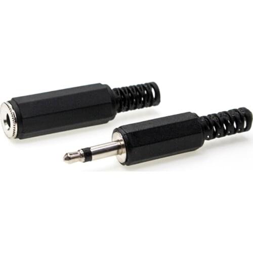 10 pcs/lot 3.5mm Male Audio Wire Connectors Plug Black Plastic Housing stereo plug Dual channel Headphone Connector DIY