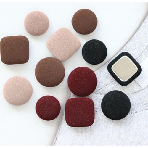 10 PCS Autumn Winter Simple Temperament PU Material Handmade Buckle Stud Earrings Accessories For Jewelry Making