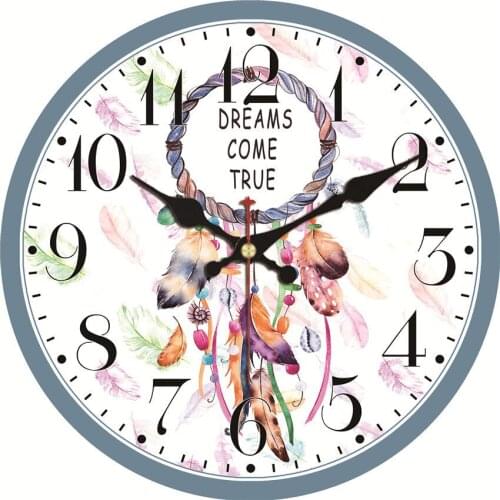 12 Inch Wall Clock Home Sweet Home Wall Clock Vintage Flower Floral Holiday Design Battery Operated Silent Non Ticking Clocks
