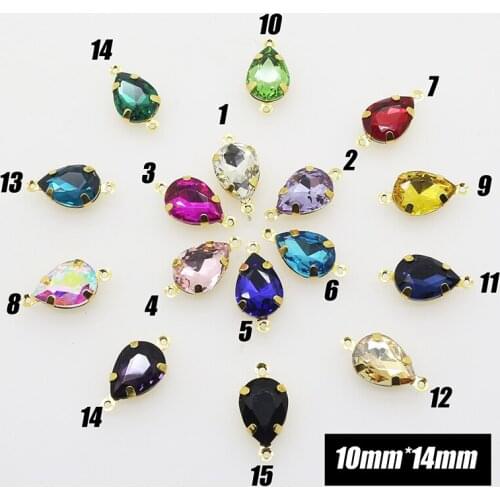 20pcs/set Colorful Rhinestone Buttons Crystal for Wedding Bouquet Earring Metal Brooch DIY crafts Jewelry Accessories Gold