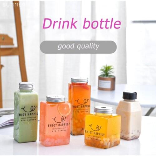 20pcs Tea Milk Fruit Water Cup Beverage Bottle Disposable Yogurt Plastic Bottle Juice Bottle Shop Bar Takeaway Packaging Bottle