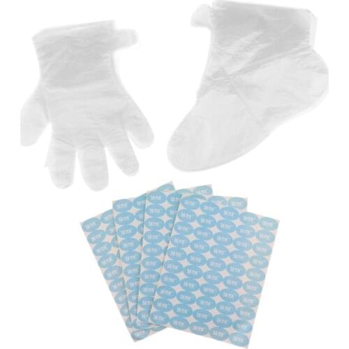 200Pcs Disposable Paraffin Hand Foot Liner Plastic Socks Gloves For Hot Wax