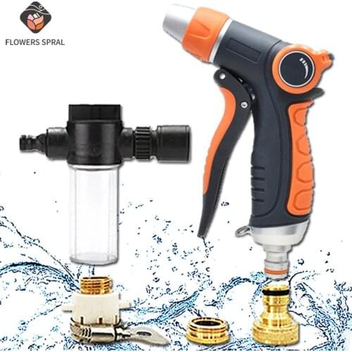 2021 Multifunctional High Pressure Water Gun Foam Pot Shower Nozzle Hose Garden Water Gun Car Wash Water Gun Garden Irrigation