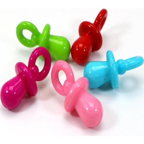 30 Mixed Bubblegum Color Acrylic Large Baby Nipple Charm Pendants 30X15mm Kids