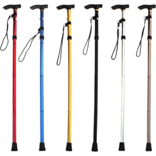 4 Section Telescopic Folding Outdoor Non-Slip Hiking Walking Stick Trekking Pole