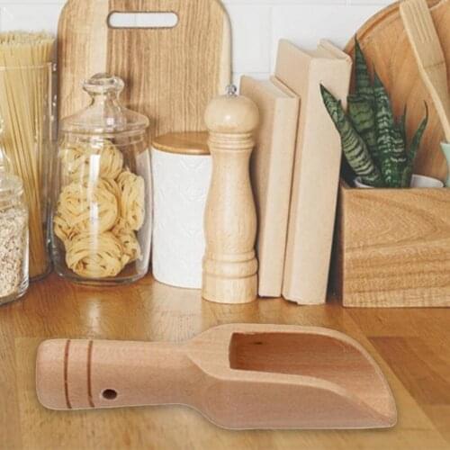 5Pcs Mini Spoon Natural Wide Application Wood Mini Salt Spoon Coffeeware