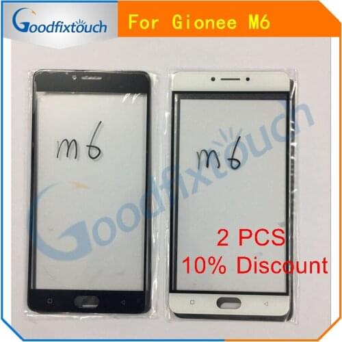 5PCS For Gionee M6 Front Screen Outer Glass Touch Outer Cover Panel Lens Replacement Parts Black/White/Gold