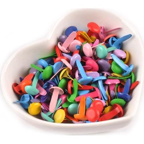 50Pcs Mixed Pastel Round Metal Brads Garment Rivets For Scrapbooking Embellishment Fastener Brad Crafts Decor Shoes 8x13mm C2239