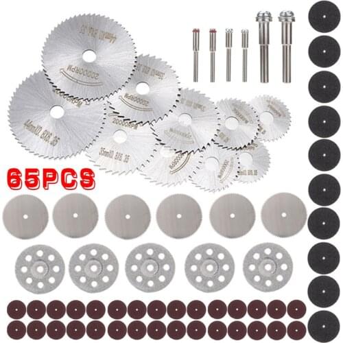 65pcs Diamond Cutting Discs Metal Saw Blades Set Mini Circular Saw Blade For Rotary Tool Cut-Off Wheels Diamond