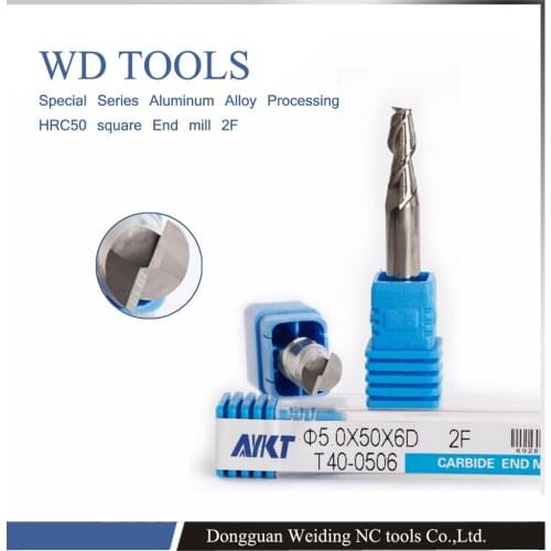 7.0X60LX8D 5pcs factory shop high gloss router bit CNC machine milling cutter for Aluminium working