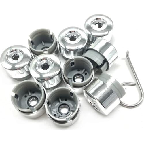 SKTOO 7L6 601 173A 2ZZ 10pcs Chrome Wheel Lug Bolt Nut Cap Cover 7L6601173A for VW Touareg 2004 - 2010 2011 2012 2013 2014