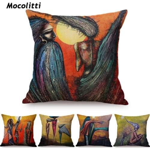 Abstract Painting African Culture Africa life Collection Home Decor Sofa Pillow Cover Museum Art Exotic Restaurant Cushion Cover