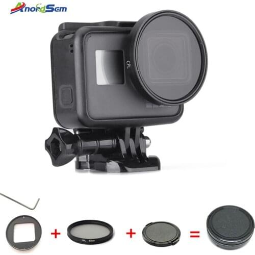 Anordsem Aluminum Polarizing Filter Circular Polarizer Filter CPL Lens+Lens Cap for GoPro Hero7 5 6 Hero2018 Accessories Mount