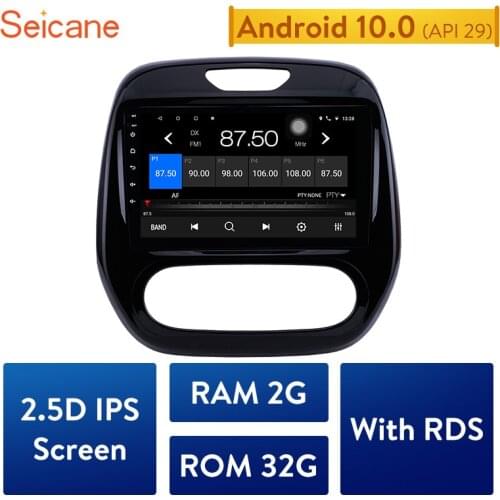 Seicane Android 10.0 2GB RAM GPS Navigation Multimedia Player For Renault Captur CLIO Samsung QM3 Manual A/C 2011-2016 Car Radio