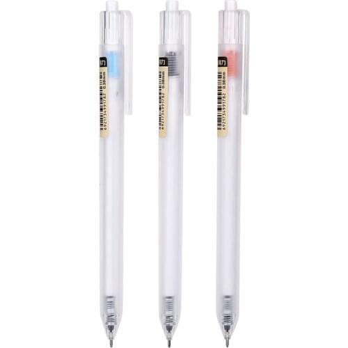 Deli 3pcs lot fashion button Tungsten carbide beads pen Student black pen 0.38mm gel pen A115 randomly send the color