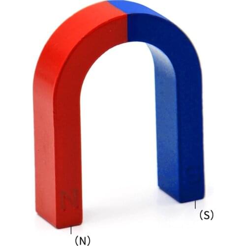 Physics Experiment U Shaped Horseshoe Magnet Pole Red N Blue S Painted Physics Toy science experiment Improve Physics Teaching