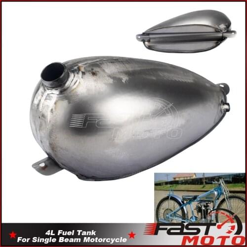 Bare Steel Fuel Tank Fuel 4L Gas Tank Metal Oil Tanks Vintage Tank Universal for Retro Refit Single Beam Motorcycle Cafe Racer