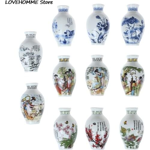 Chinese Blue And White Porcelain Vase Fridge Magnet Souvenir Painted Ceramic Crafts Fridge Magnet Set Chinese Business Gifts