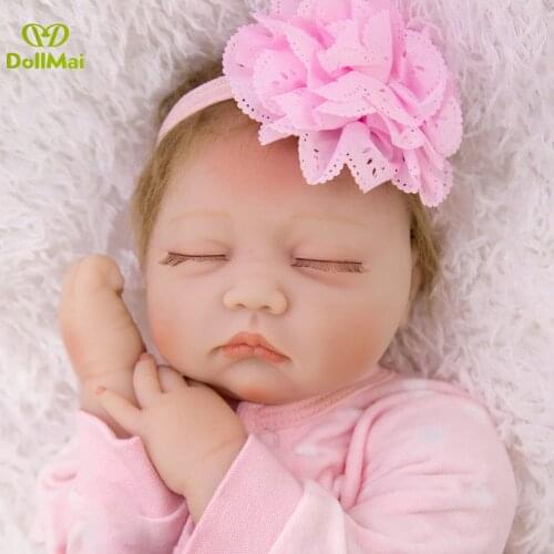 Bebe doll reborn 22" sleeping silicone reborn babies real newborn baby looking boneca reborn realista children gift toys