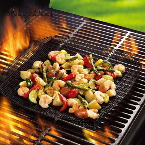 MagiDeal Non-Stick Oven Baking Mesh Tray BBQ Net Chip Baskets Roaster Grilling Mesh