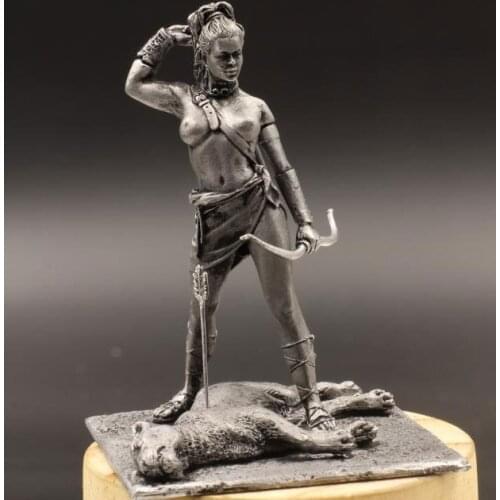 1:32 Scale Tin Metal Ancient Greek Mythology Hunting Goddess Artemis Static Exquisite 54 mm Statuette Figure Model Collection