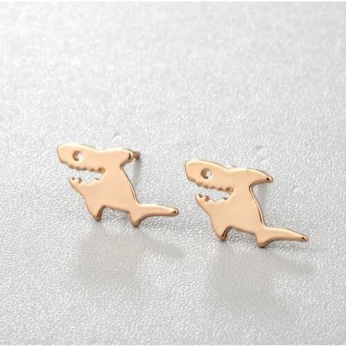 2020 Cute Shark Stud Earrings Women Sea Animal Fish Wedding Love New Fashion Homme Bijoux Ocean Earring