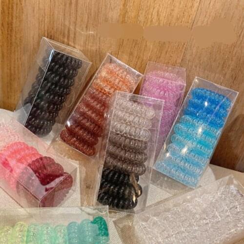 Fashion Box Telephone Ring Hair Bands Rubber Band Women Girls Hair Accessories Gradient Color Box Telephone Ring
