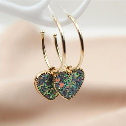 Trendy Gold Color Heart Drop Earrings For Women Girl Fashion Jewelry Simple Dangle Earring Bijoux Party Gift