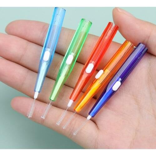 10-piece set of teeth oral interdental brush adult dental flossing brush toothpicks multi-size brush head cleaning tool