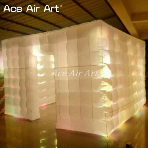 3.6m Brightness led cube inflatable photo booth,cellular canopy wall cubic marquee tent for wedding/club nights shows in Chile