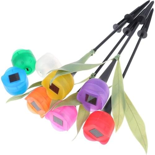 New 1pc Flower Led Fairy Light Solar Light Powered Flower Lamp Garden Fence Patio Valentines Day Garland Lights Night Light