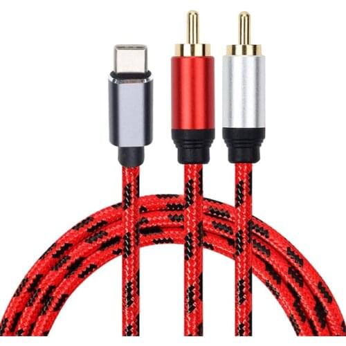 New USB Type-C to 2 RCA Audio Cable Type C RCA Cable Jack Type C RCA Cable for Sumsung Xiaomi Speaker Home TV