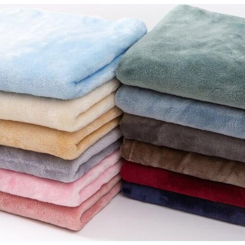 Solid Color Thicken Double-faced Pajama Flannel Quilting Fabric for Sewing Clothes Pajama Per Half Meter