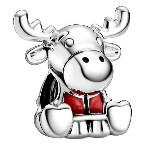 Fits for Pandora Charms Bracelets 925 Sterling Silver Canada Moose Maple Leaf Charm Beads Fine Jewelry Women Girls Gift 2020 New