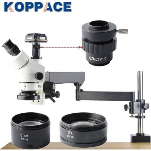 KOPPACE 10MP USB 3.0 Industrial Camera Trinocular Stereo Zoom Microscope 3.5X-90X Magnification Mobile Phone Repair Microscope
