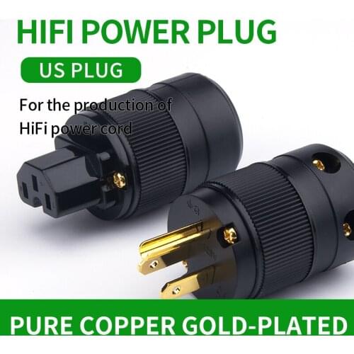 15A American Standard Gold-plated Power Plug Plug tail