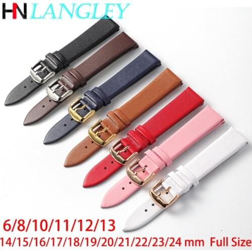 Universal Genunine Leather Watch Band 6/8/10/12/13/14/15/16/17/18/19/20/21/22/23/24 Mm Strap Calfskin Leather Band Accessories