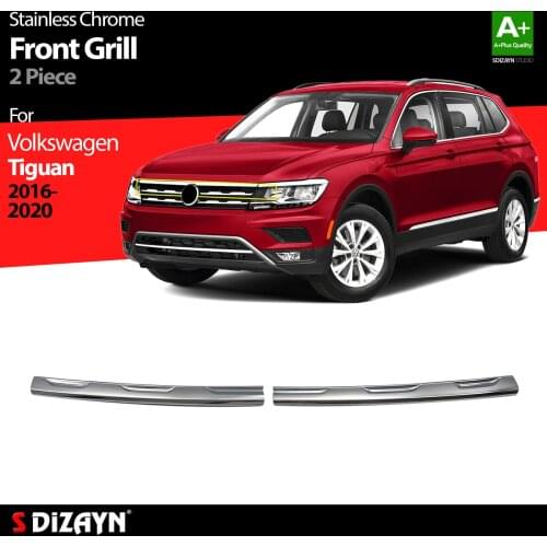 For Volkswagen Tiguan Chrome Front Grill Stainless Steel 2 Pcs VW Exterior Car Accessories Parts Auto Products Stickers Styling