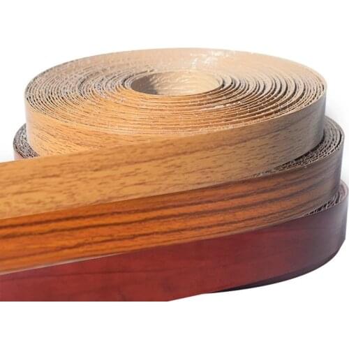 10M Self adhesive Furniture Wood Veneer Decorative Edge Banding PVC for Furniture Cabinet Office Table Wood Surface Edging