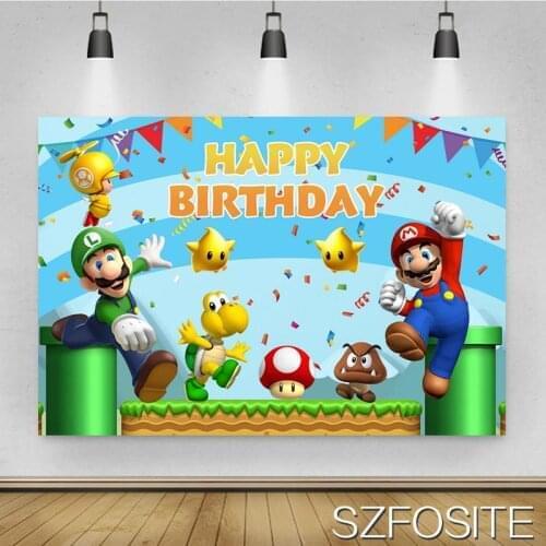 Super Brothers Mary Turtle Mushroom Background Boy Birthday Scene Decoration Photography Studio Photo KIDS Room Wall Backdrop