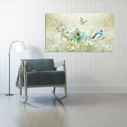 Bird flower Vintage Wall Posters And Prints Black And White Wall Art Canvas Paintings Animal CArt Wall Picture For Living Room