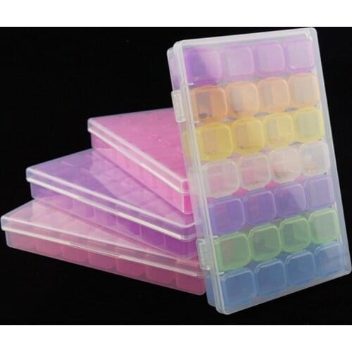 1pcs Colorful Clear Box Diamond Painting Accessory Case Beads Display Storage Box For Diamond Embroidery Cross Stitch Tools